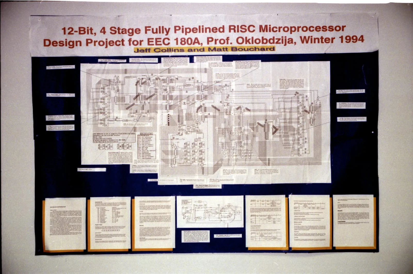 12 bit 4-stage pipeline RISC TIC-TAC-TOE playing CPU, 1994