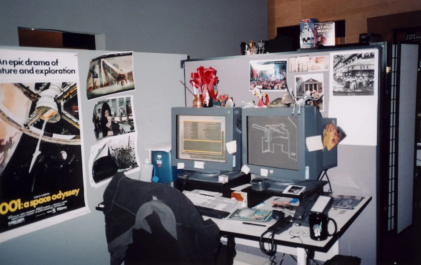 My desk at Kerner Optical, 2002