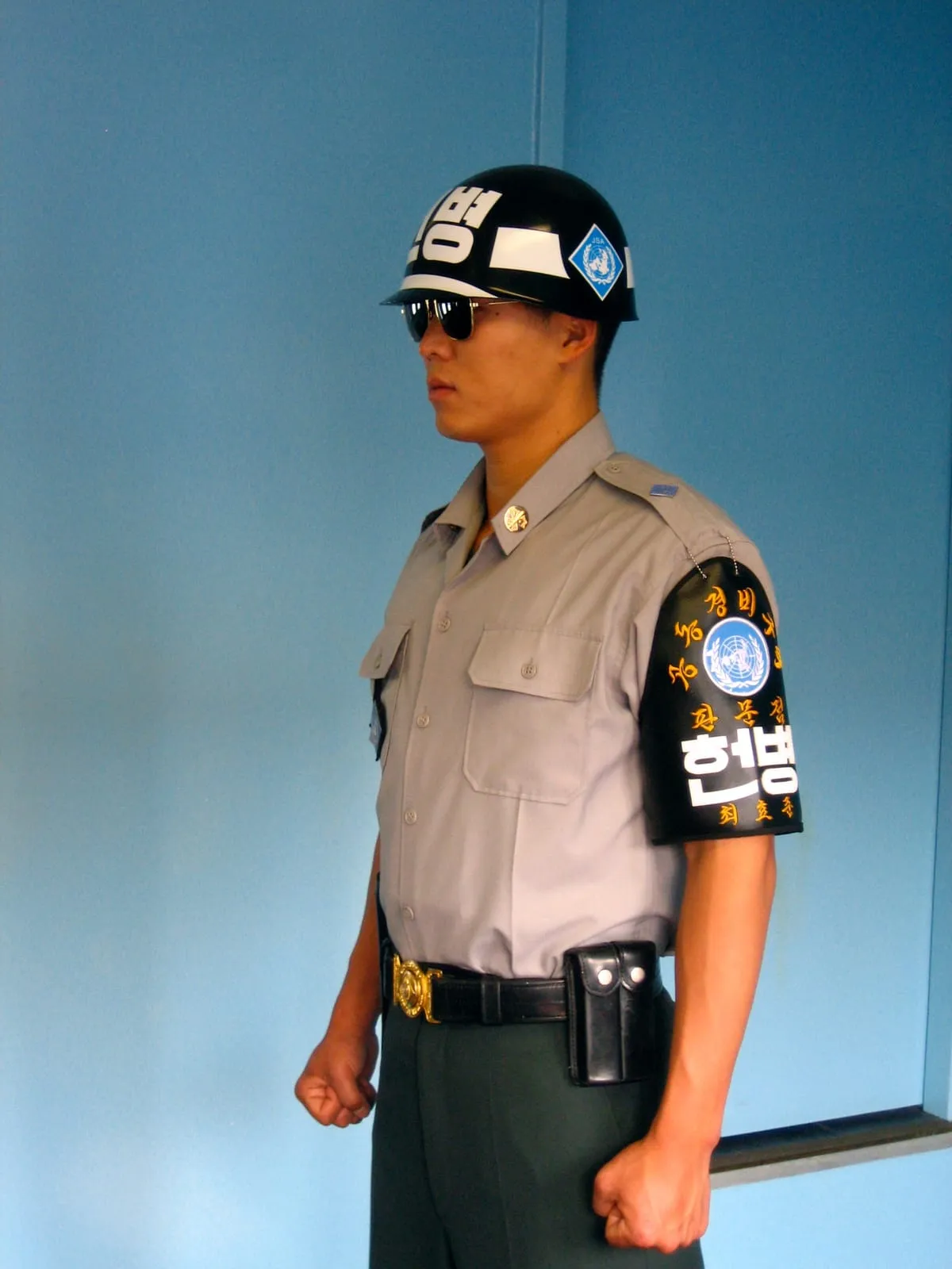 UN Guard at attention, DMZ