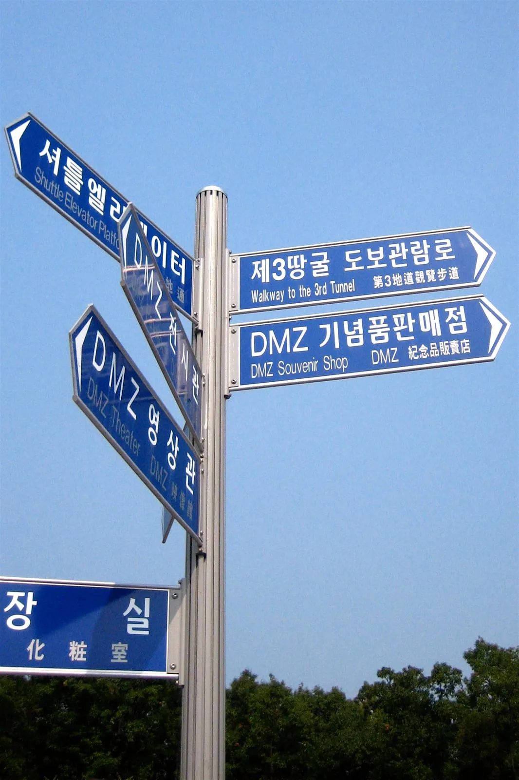 Road signs in the DMZ