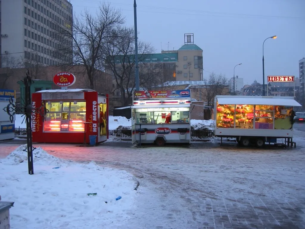 Moscow Kiosks in Winter