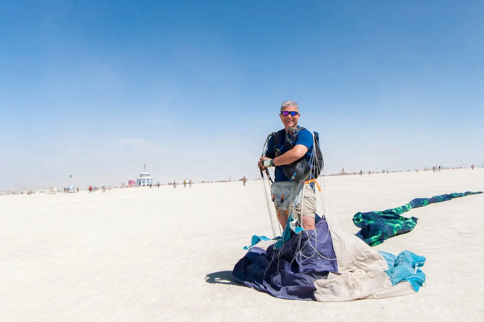 Skydiver dropping in for Burning Man!