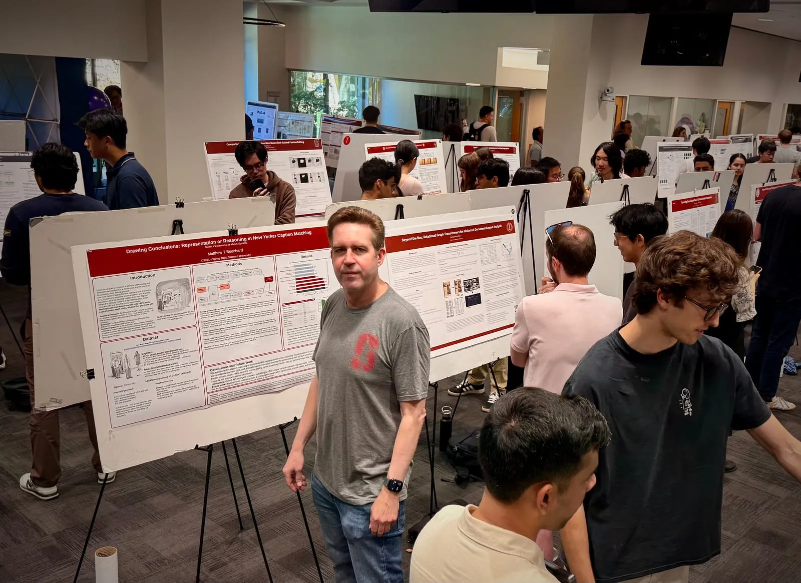 Presenting Drawing Conclusions at the Stanford CS231n poster session.